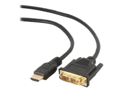 Cablexpert CC-HDMI-DVI-0.5M - Kabel przejściowy - DVI cyfrowe 18+1-pin (poł. pojedyncze) męski do HDMI męski - 50 cm - ekranowan