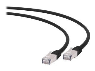 Cablexpert - Kabel krosowy - RJ-45 (M) do RJ-45 (M) - 1 m - SFTP - CAT 6a - bezhalogenowe, odlewany - czarny