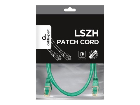 Cablexpert - Kabel krosowy - RJ-45 (M) do RJ-45 (M) - 1 m - SFTP - CAT 6a - bezhalogenowe, odlewany - zielony