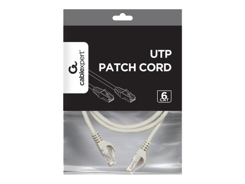 Cablexpert - Kabel krosowy - RJ-45 (M) do RJ-45 (M) - 2 m - UTP - CAT 6 - odlewany, nieruchomy - szary