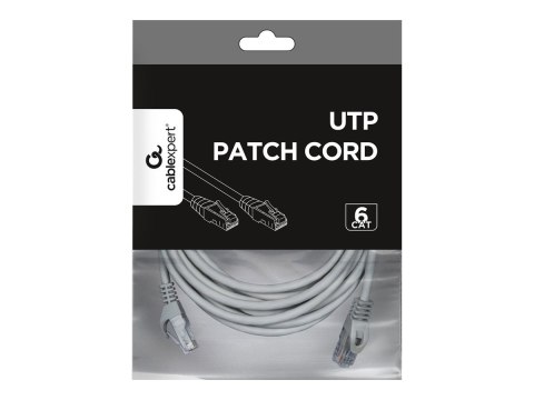 Cablexpert - Kabel krosowy - RJ-45 (M) do RJ-45 (M) - 5 m - UTP - CAT 6 - odlewany, nieruchomy - szary