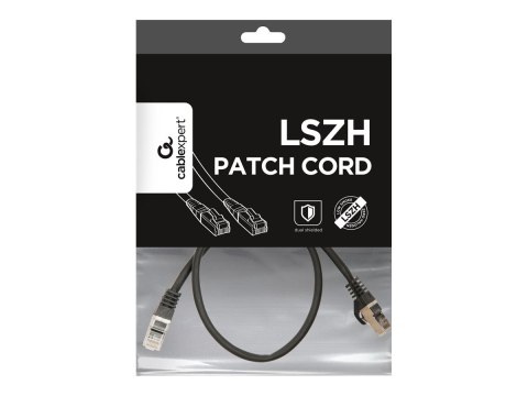 Cablexpert - Kabel krosowy - RJ-45 (M) do RJ-45 (M) - 50 cm - SFTP - CAT 6a - bezhalogenowe, odlewany - czarny