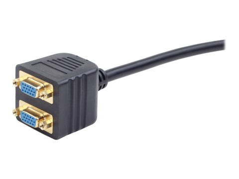 Cablexpert - Rozdzielacz VGA - HD-15 (VGA) (F) do HD-15 (VGA) (M) - 20 cm - wkręt skrzydełkowy - czarny