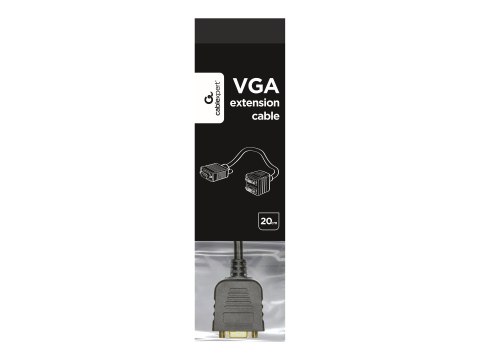 Cablexpert - Rozdzielacz VGA - HD-15 (VGA) (F) do HD-15 (VGA) (M) - 20 cm - wkręt skrzydełkowy - czarny