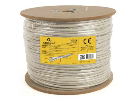 Cablexpert - Zwój kabla - 305 m - kabel screened shielded twisted pair (SSTP) - CAT 6a - trwały - szary