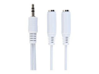 Gembird CCA-415W - Rozgałęźnik audio - mini-phone stereo 3.5 mm żeński do mini-phone stereo 3.5 mm męski - 10 cm - biały