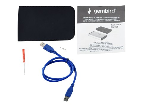 Gembird EE2-U3S-2 - Obudowa pamięci - 2.5" - SATA 3Gb/s - USB 3.0 - czarny