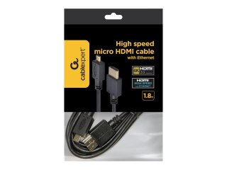 Gembird - Kabel HDMI - 19 pin micro HDMI Type D męski do HDMI męski - 1.8 m - czarny