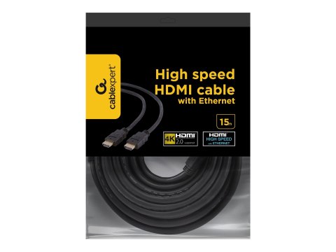 Gembird - Kabel HDMI z Ethernet - HDMI męski do HDMI męski - 15 m