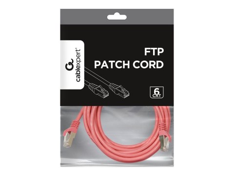 Gembird - Kabel krosowy - RJ-45 (M) do RJ-45 (M) - 3 m - FTP - CAT 6 - odlewany - różowy