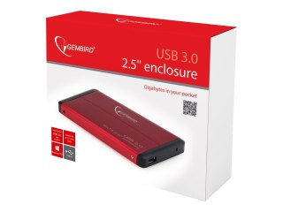 Gembird - Obudowa pamięci - 2.5" - SATA 3Gb/s - USB 3.0 - czerwony
