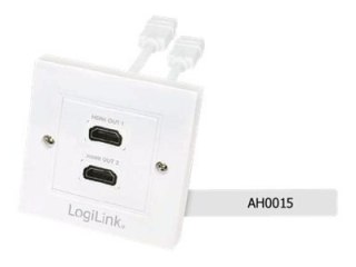 LogiLink - Gniazdko montowane w płaszczyźnie - HDMI X 2 - biały