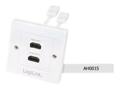 LogiLink - Gniazdko montowane w płaszczyźnie - HDMI X 2 - biały