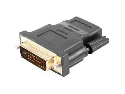 Lanberg - Adapter wideo - połączenie podwójne - DVI-D męski do HDMI żeński - czarny - wkręt skrzydełkowy, obsługa 1080p