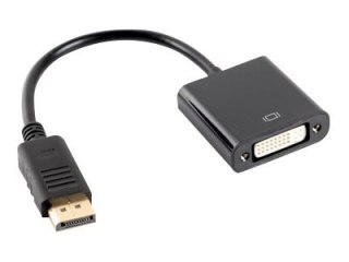 Lanberg - Adapter wideo - połączenie podwójne - DisplayPort 20-pin (M) do DVI-D (F) - DisplayPort 1.0 - 10 cm - czarny