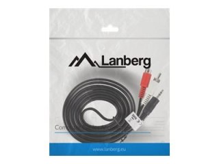 Lanberg - Kabel audio - mini-phone stereo 3.5 mm męski do RCA męski - 2 m - czarny