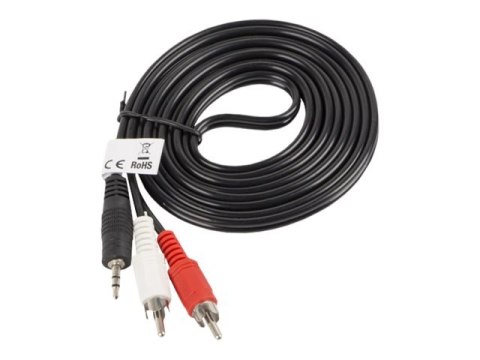 Lanberg - Kabel audio - mini-phone stereo 3.5 mm męski do RCA męski - 2 m - czarny