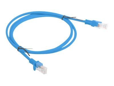 Lanberg - Kabel krosowy - RJ-45 (M) do RJ-45 (M) - 1 m - UTP - CAT 5e - bez wystających elementów - niebieski, RAL 5012