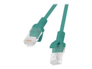 Lanberg - Kabel krosowy - RJ-45 (M) do RJ-45 (M) - 1 m - UTP - CAT 5e - bez wystających elementów - zielony, RAL 6024
