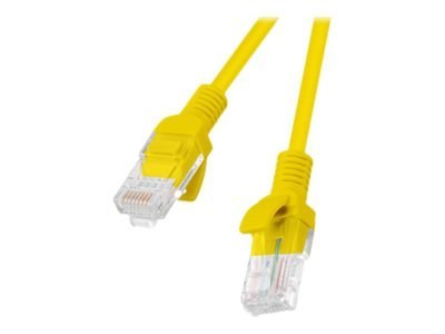 Lanberg - Kabel krosowy - RJ-45 (M) do RJ-45 (M) - 1 m - UTP - CAT 5e - odlewany, bez wystających elementów, nieruchomy - żółty,