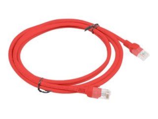 Lanberg - Kabel krosowy - RJ-45 (M) do RJ-45 (M) - 2 m - UTP - CAT 6 - odlewany, bez wystających elementów, nieruchomy - czerwon