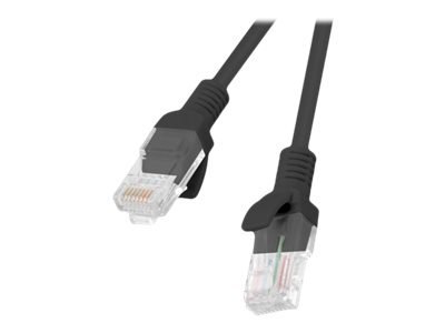 Lanberg - Kabel krosowy - RJ-45 (M) do RJ-45 (M) - 25 cm - UTP - CAT 5e - odlewany, bez wystających elementów, nieruchomy - czar