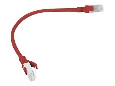 Lanberg - Kabel krosowy - RJ-45 (M) do RJ-45 (M) - 25 cm - UTP - CAT 6 - odlewany, bez wystających elementów - czerwony, RAL 301