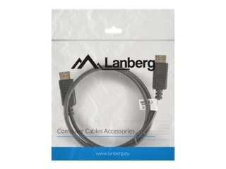 Lanberg - Kabel portu wyświetlacza - DisplayPort 20-pin (M) z zatrzaskiem do DisplayPort 20-pin (M) z zatrzaskiem - DisplayPort 