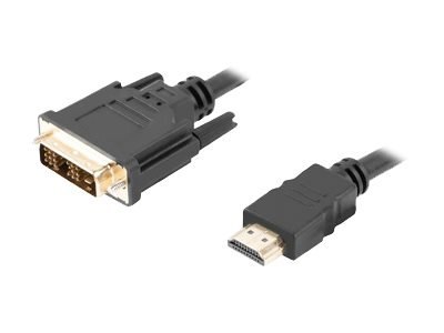 Lanberg - Kabel przejściowy - linia pojedyńcza - HDMI męski do DVI cyfrowe 18+1-pin (poł. pojedyncze) męski - 50 cm - podwójne e
