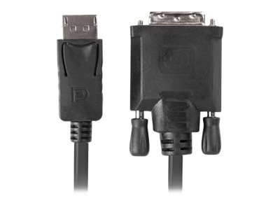 Lanberg - Kabel przejściowy - połączenie podwójne - DisplayPort 20-pin (M) do DVI-D (M) - DisplayPort 1.2 - 1.8 m - wkręt skrzyd