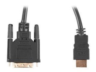 Lanberg - Kabel przejściowy - połączenie podwójne - HDMI męski do DVI-D męski - 1.8 m - podwójne ekranowanie - czarny - wkręt sk