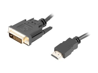 Lanberg - Kabel przejściowy - połączenie podwójne - HDMI męski do DVI-D męski - 3 m - podwójne ekranowanie - czarny - wkręt skrz