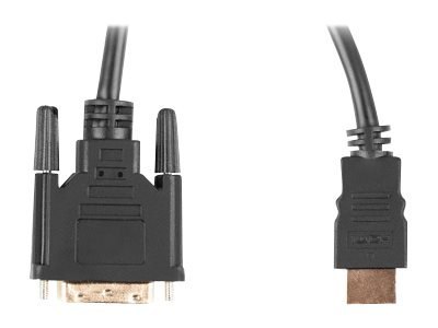 Lanberg - Kabel przejściowy - połączenie podwójne - HDMI męski do DVI-D męski - 3 m - podwójne ekranowanie - czarny - wkręt skrz