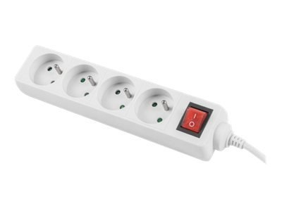 Lanberg - Linka zasilania - 2500 wat - wejście: power CEE 7/7 - złącza wyjściowe: 4 (CEE 7/5) - 1.5 m przewód - biały