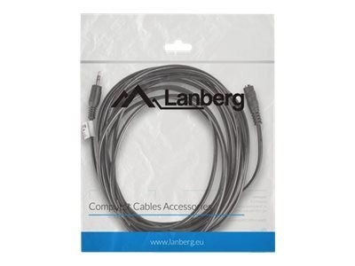 Lanberg - Przedłużacz do audio - mini-phone stereo 3.5 mm męski do mini-phone stereo 3.5 mm żeński - 5 m - czarny