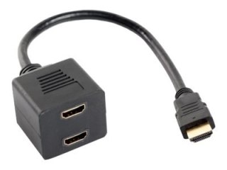 Lanberg - Rozdzielacz HDMI - HDMI męski do HDMI żeński - 25 cm