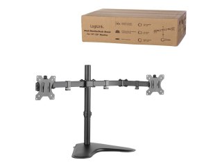 LogiLink Dual Monitor Desk Stand - Zestaw do montażu - ramię regulowane - dla 2 monitory - stal walcowana na zimno - rozmiar ekr