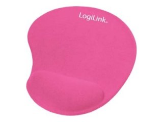 LogiLink GEL Mouse Pad with Wrist Rest Support - Podkładka pod mysz z poduszką pod nadgarstek - różowy