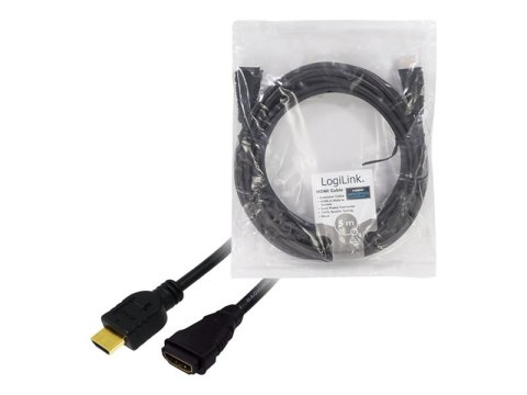 LogiLink High Speed with Ethernet - Przedłużacz HDMI z Ethernet - HDMI męski do HDMI żeński - 5 m