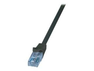 LogiLink Home EconLine - Kabel krosowy - RJ-45 (M) do RJ-45 (M) - 25 cm - UTP - CAT 6a - czarny