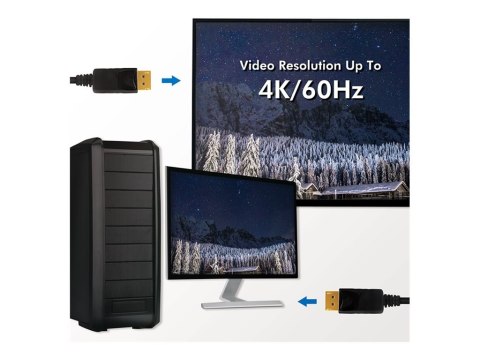 LogiLink - Kabel DisplayPort - DisplayPort 20-pin męski do DisplayPort 20-pin męski - 5 m - czarny