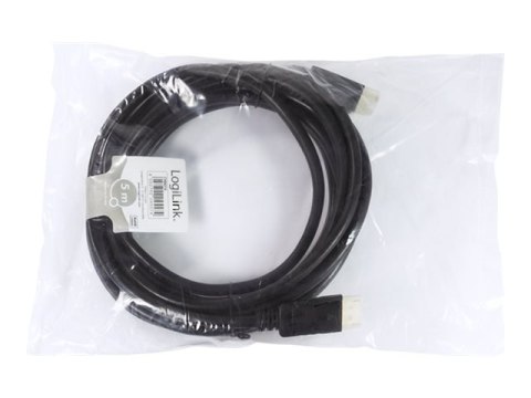 LogiLink - Kabel DisplayPort - DisplayPort 20-pin męski do DisplayPort 20-pin męski - 5 m - czarny