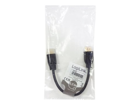 LogiLink - Kabel HDMI z Ethernet - HDMI męski do HDMI męski - 20 cm