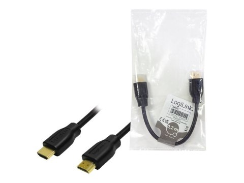 LogiLink - Kabel HDMI z Ethernet - HDMI męski do HDMI męski - 20 cm