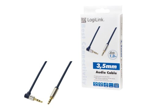LogiLink - Kabel audio - mini-phone stereo 3.5 mm męski do mini-phone stereo 3.5 mm męski - 1 m - ciemnoniebieski - złącze 90°