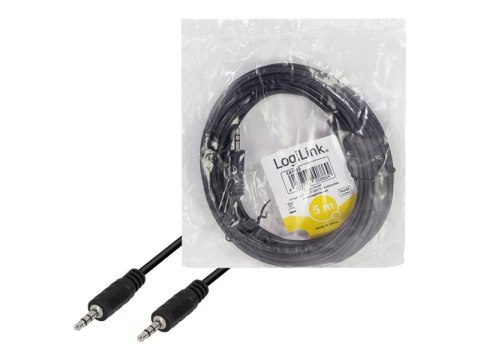 LogiLink - Kabel audio - mini-phone stereo 3.5 mm męski do mini-phone stereo 3.5 mm męski - 5 m - czarny