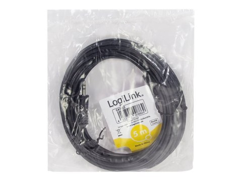 LogiLink - Kabel audio - mini-phone stereo 3.5 mm męski do mini-phone stereo 3.5 mm męski - 5 m - czarny