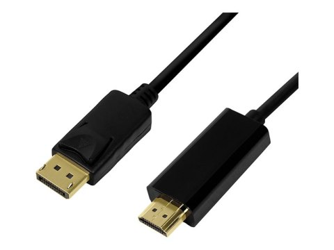 LogiLink - Kabel przejściowy - DisplayPort 20-pin męski do HDMI męski - 2 m - czarny - obsługa 4K