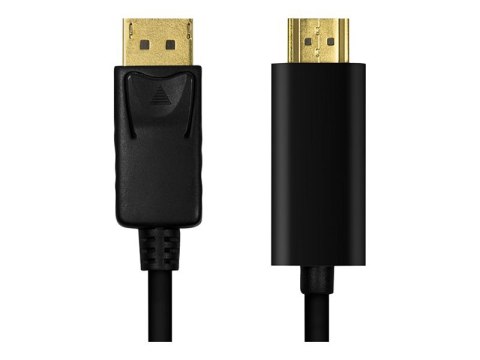 LogiLink - Kabel przejściowy - DisplayPort 20-pin męski do HDMI męski - 2 m - czarny - obsługa 4K