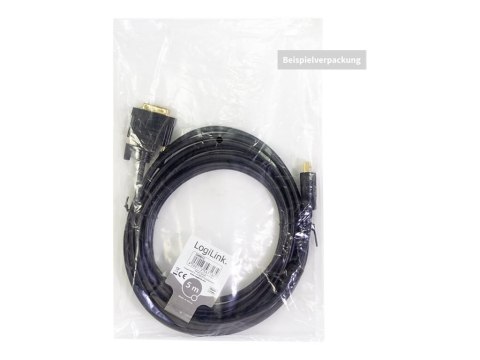 LogiLink - Kabel przejściowy - HDMI żeński do DVI cyfrowe 18+1-pin (poł. pojedyncze) męski - 2 m - podwójne ekranowanie - czarny